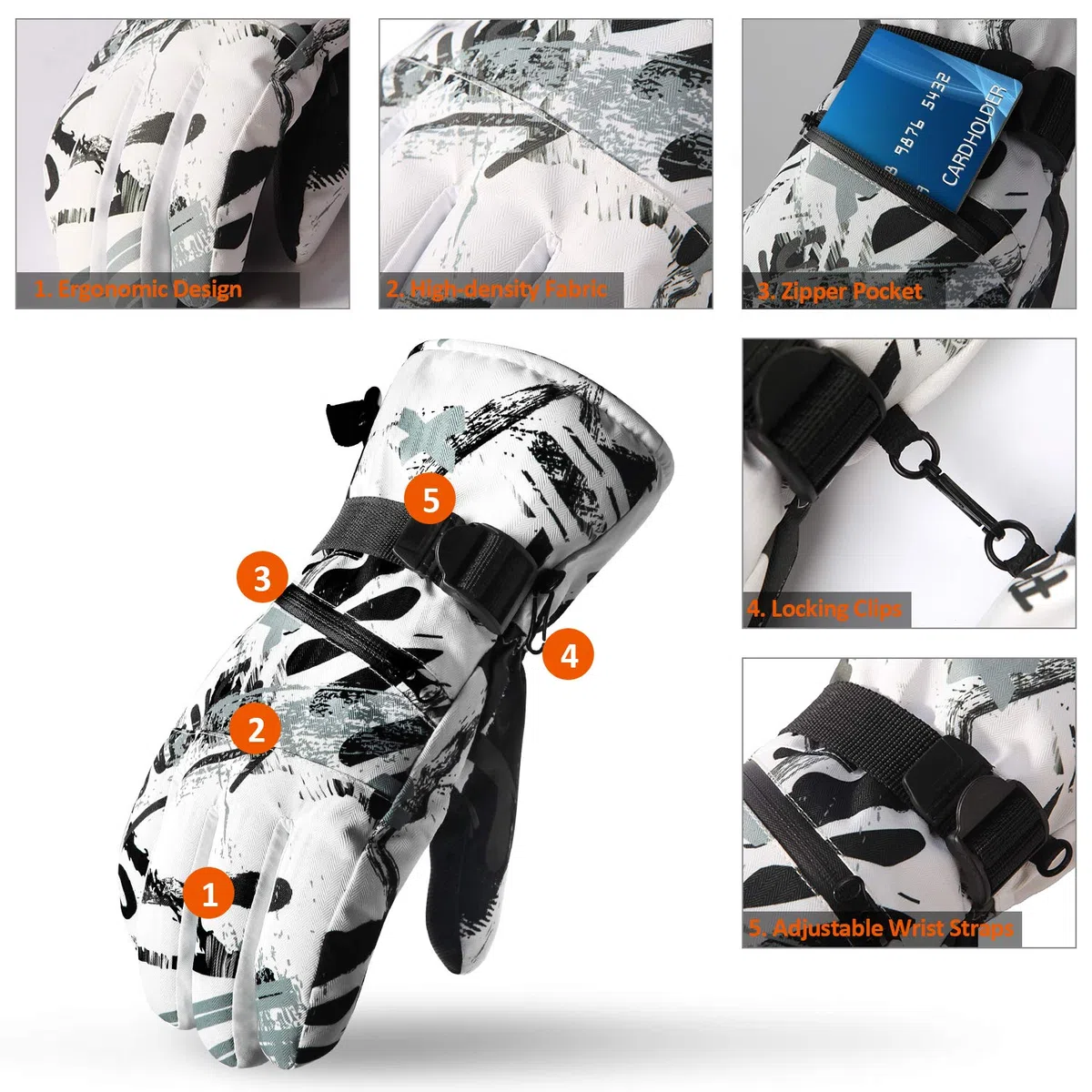TRILINK Guanti da Sci Termici per Uomo e Donna【Compatibili con Touch Screen】 Guanti Invernali per Snowboard, Ciclismo, Alpinismo, Ciclismo, Trekking e Sport Invernali all’Aperto
