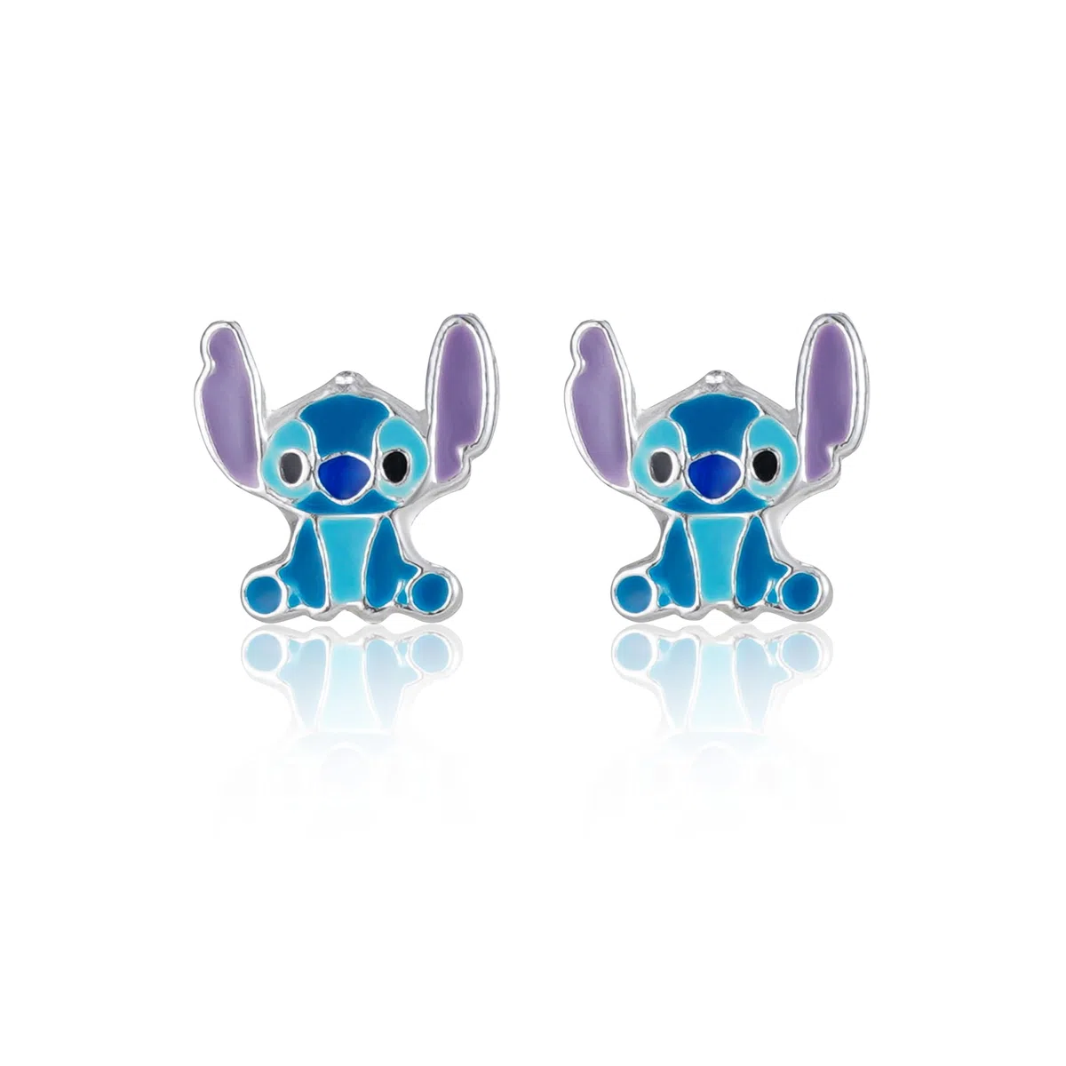 Orecchini Disney Lilo e Stitch, Argento Sterling con Smalto per Bambini e Bambine, Gioielli Disney