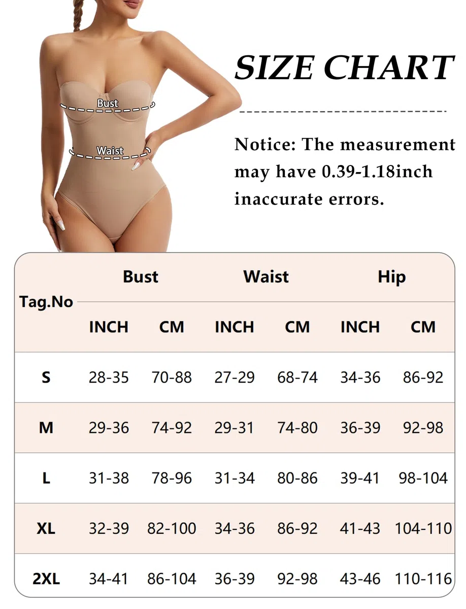 FEOYA Body modellante da donna per controllo della pancia, senza spalline, body modellante con reggiseno modellante e spalline rimovibili, schiena bassa, gilet dimagrante