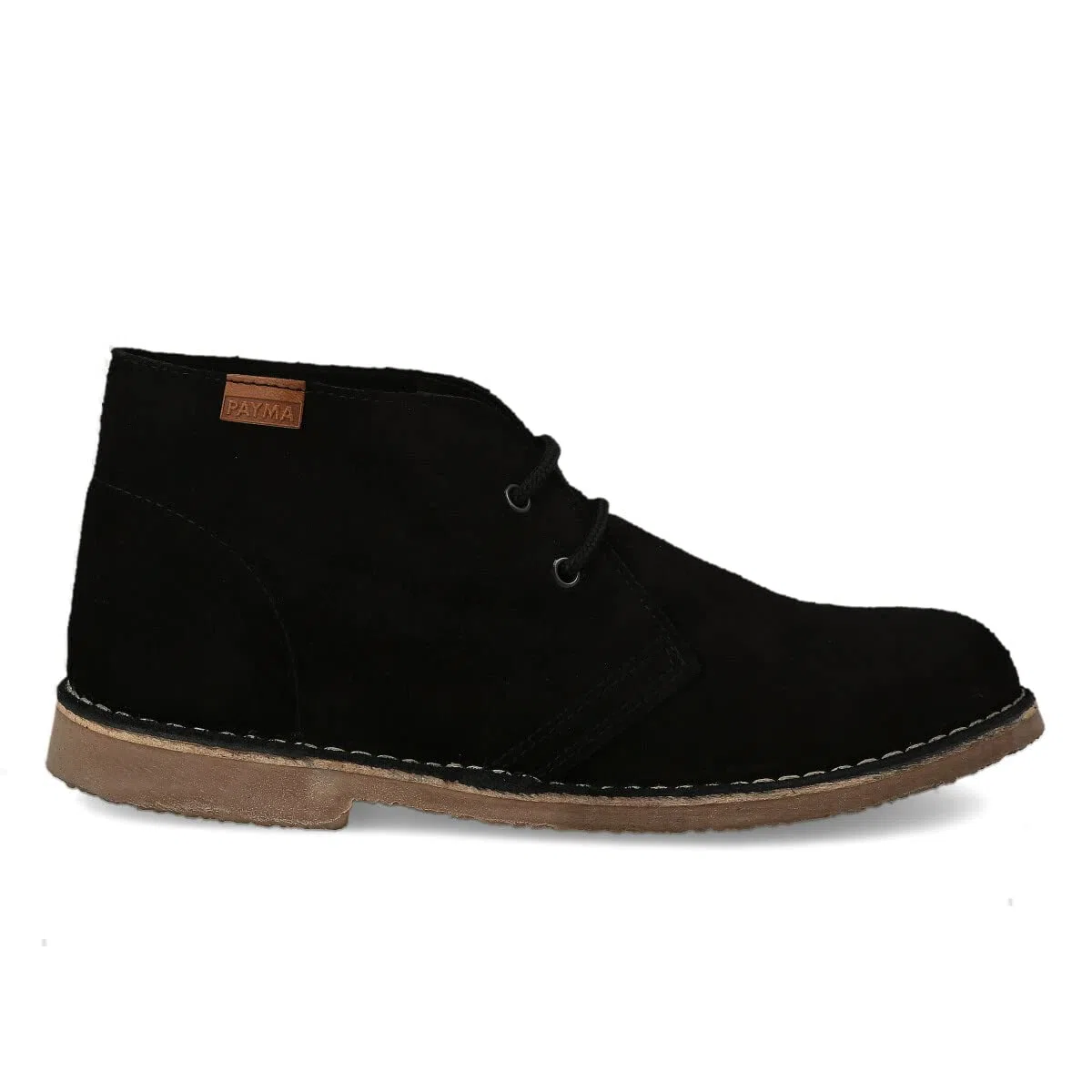 Stivali Stivaletti Safari Deserto in Pelle per Uomo e Donna. Fatto in Spagna. Scarpa Chukka in Crosta di Pelle Sport. Chiusura con Lacci. Suola in Gomma