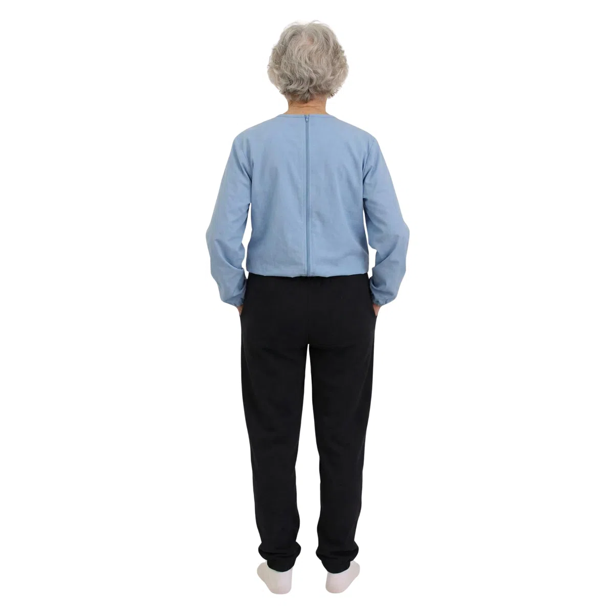 FERRUCCI COMFORT Pigiama Sanitario con Cerniera Posteriore Chiusura Zip in 100% Cotone - Ideale per Anziani, Incontinenza, Alzheimer e Demenza, Tuta Intera