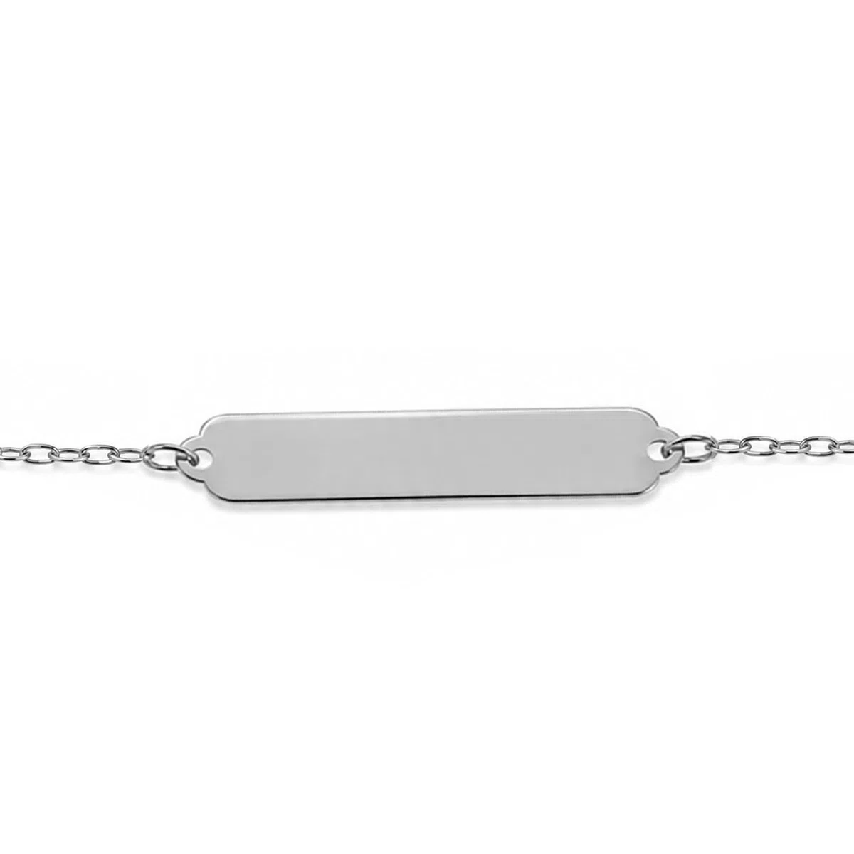 Sakrami Bracciale in Argento 925 Piastrina per Bambini color Oro Giallo,Rodiato o Rosè + Confezione Regalo Personalizzata - Braccialetto per Nascita Comunione o Battesimo