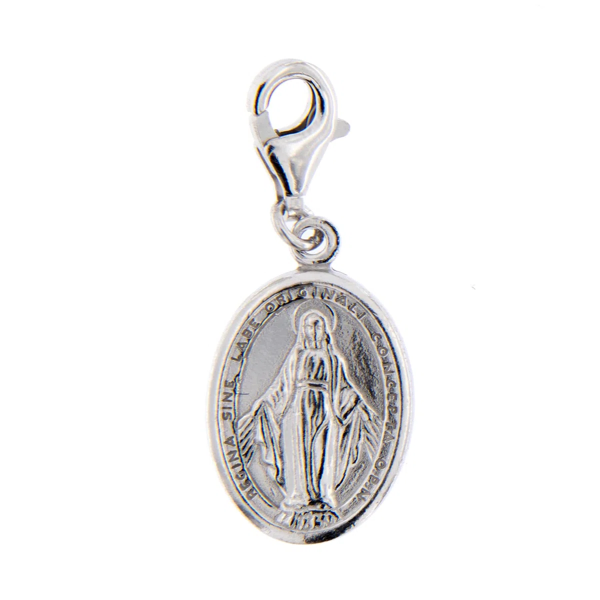SHALOM - Ciondolo Medaglia Miracolosa In Argento 925. Dimensioni 1,5x1,1 Cm