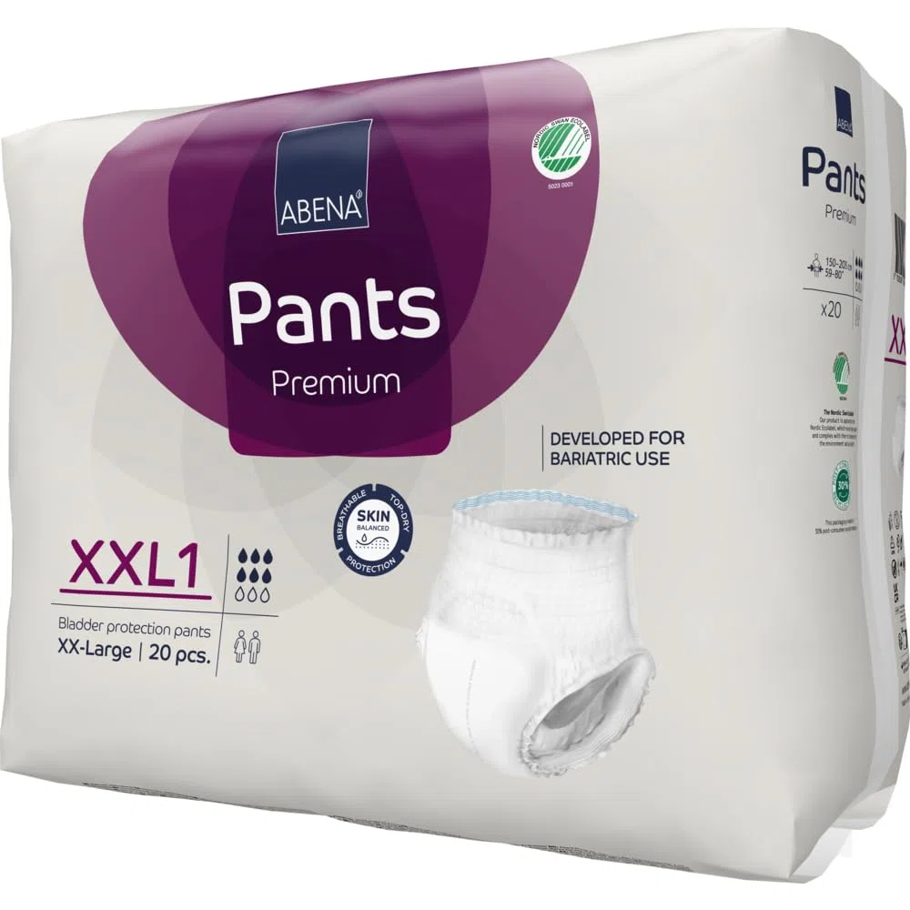 ABENA Pants XXL1, 20 pezzo | Premium pantaloni a mutandina per incontinenza da uomo e donna | Traspiranti e confortevoli | Ad assorbimento rapido | Discreti ed efficaci | Controllo degli odori