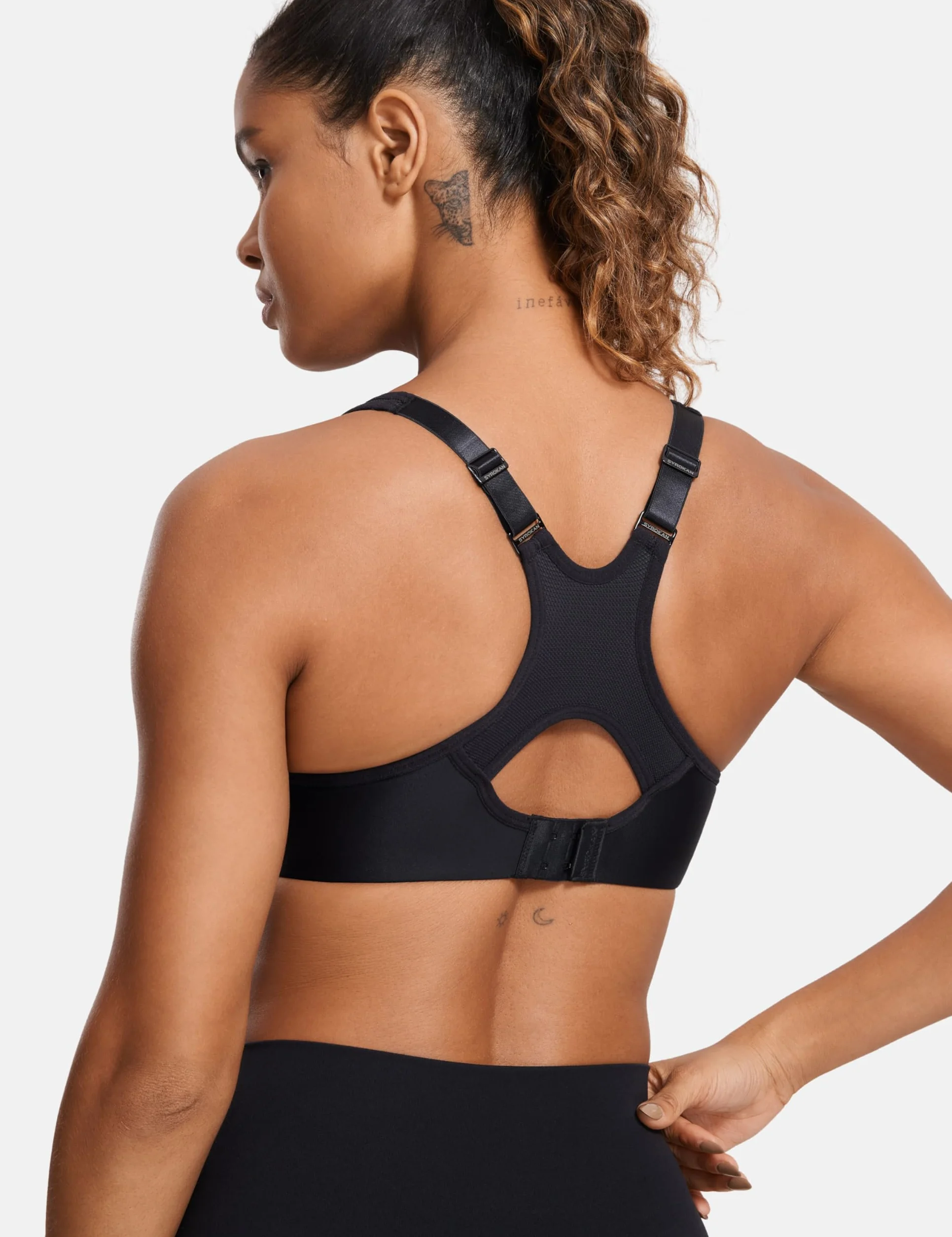 SYROKAN Reggiseno Sportivo Donna Massimo Sostegno Alto Impatto con Ferretto Imbottito Racerback Fitness Top