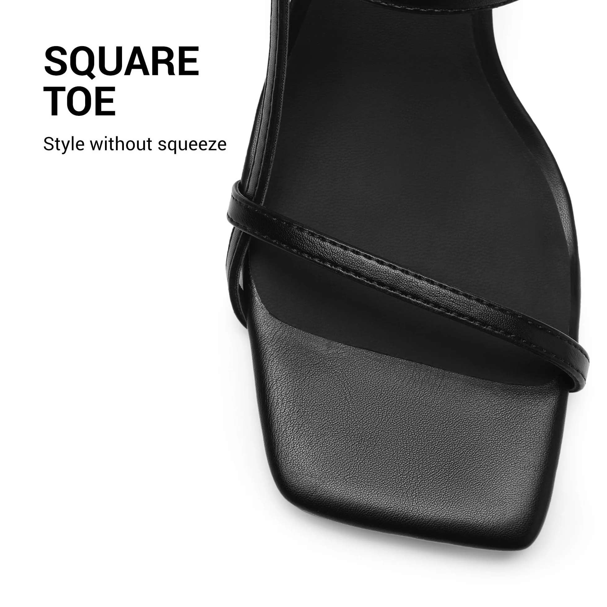 DREAM PAIRS Sandali Donna Eleganti con Tacco Basso Kitten, Punta Quadrata Aperta e Cinturino alla Caviglia per Feste e Cerimonie