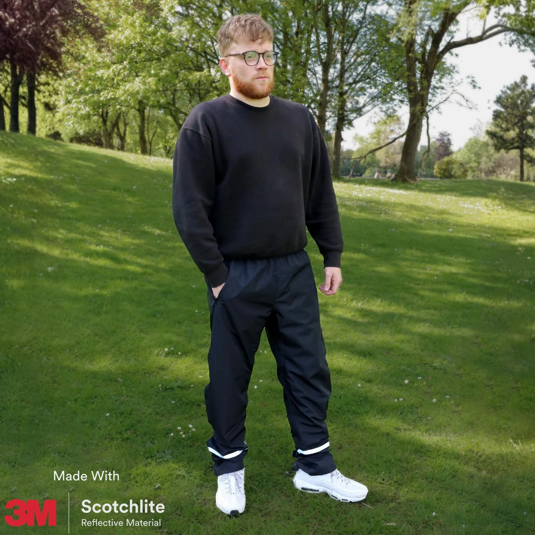 Salzmann Pantaloni da Pioggia Riflettenti | Impermeabili, Antivento e Leggeri | Realizzati con Materiale 3M Scotchlite