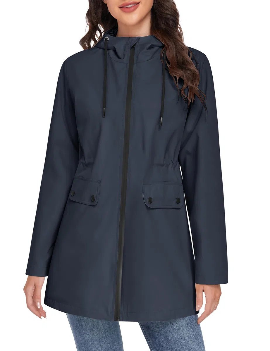 Yuson Girl Cappotto Primaverile Donna Lungo Cappotto Mezza Stagione Leggero Giacca Parka Antivento Elegante Cappotti con Cappuccio Casual Giubbotto per Primavera Estate Autunno