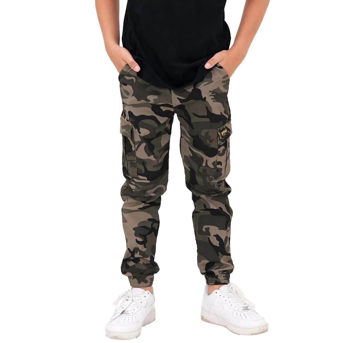 Rolanko Pantaloni Cargo per Ragazzi, Vita Elastica Completa Pantaloni da Uniforme Scolastica per Bambini vestibilità Regolare età 6-14 Anni