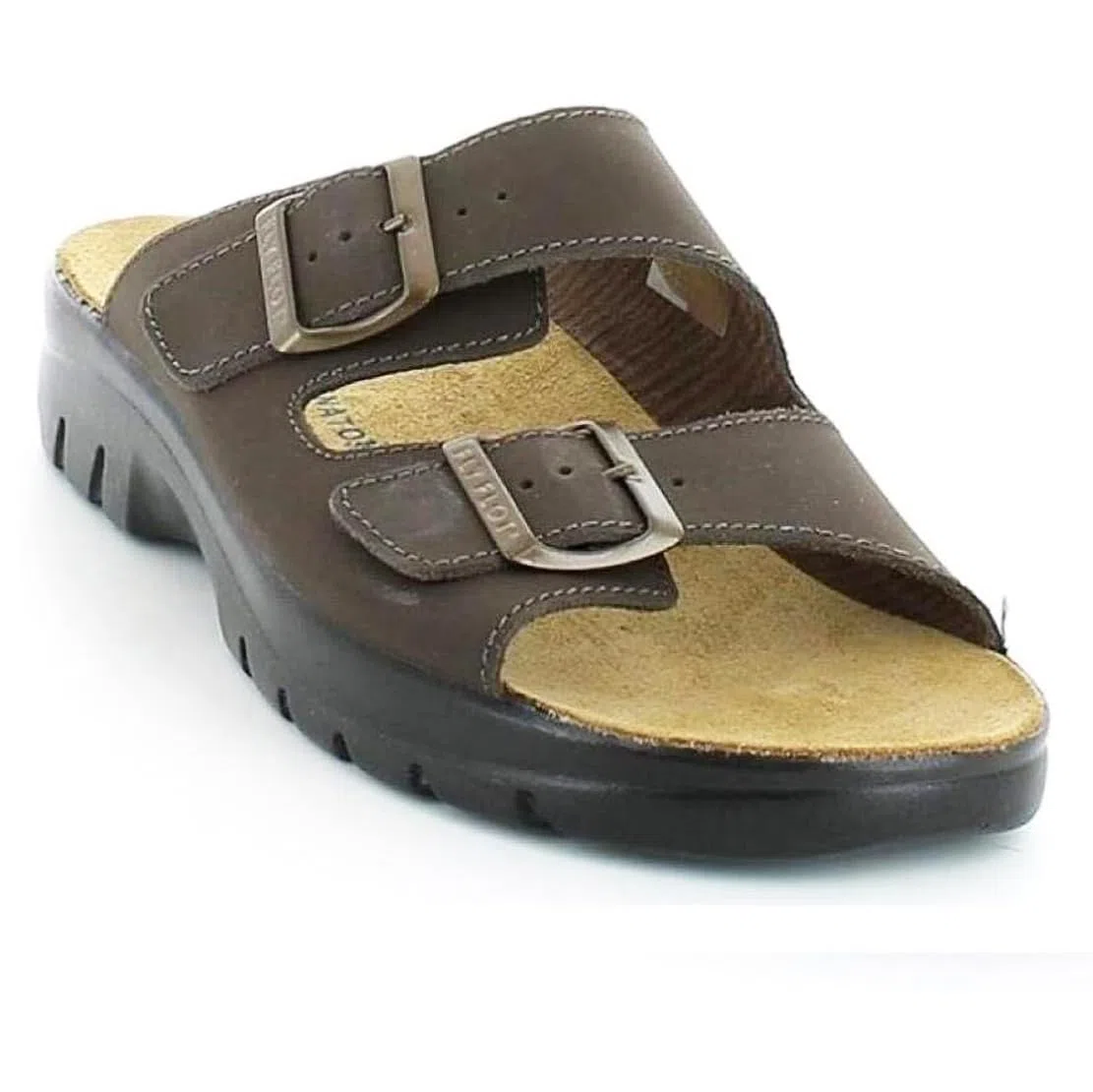 Fly Flot sandali UOMO ciabatte pelle doppia fibbia 44026 soletta anatomica ciabatta aperta originali made in italy
