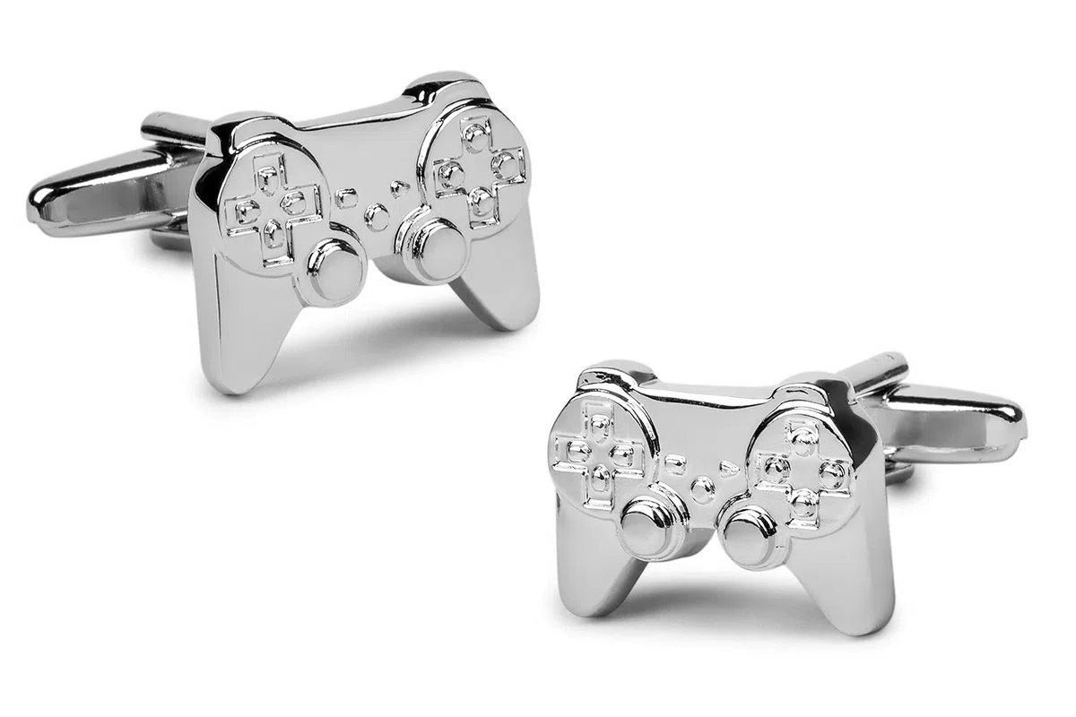 Gemelli per Camicie a Forma di Controller per Videogiochi Gemelli Originali in Acciaio per Camicie | per Uomo e Bambino | Regali per Matrimoni, Comunioni, Battesimi e Altri Eventi