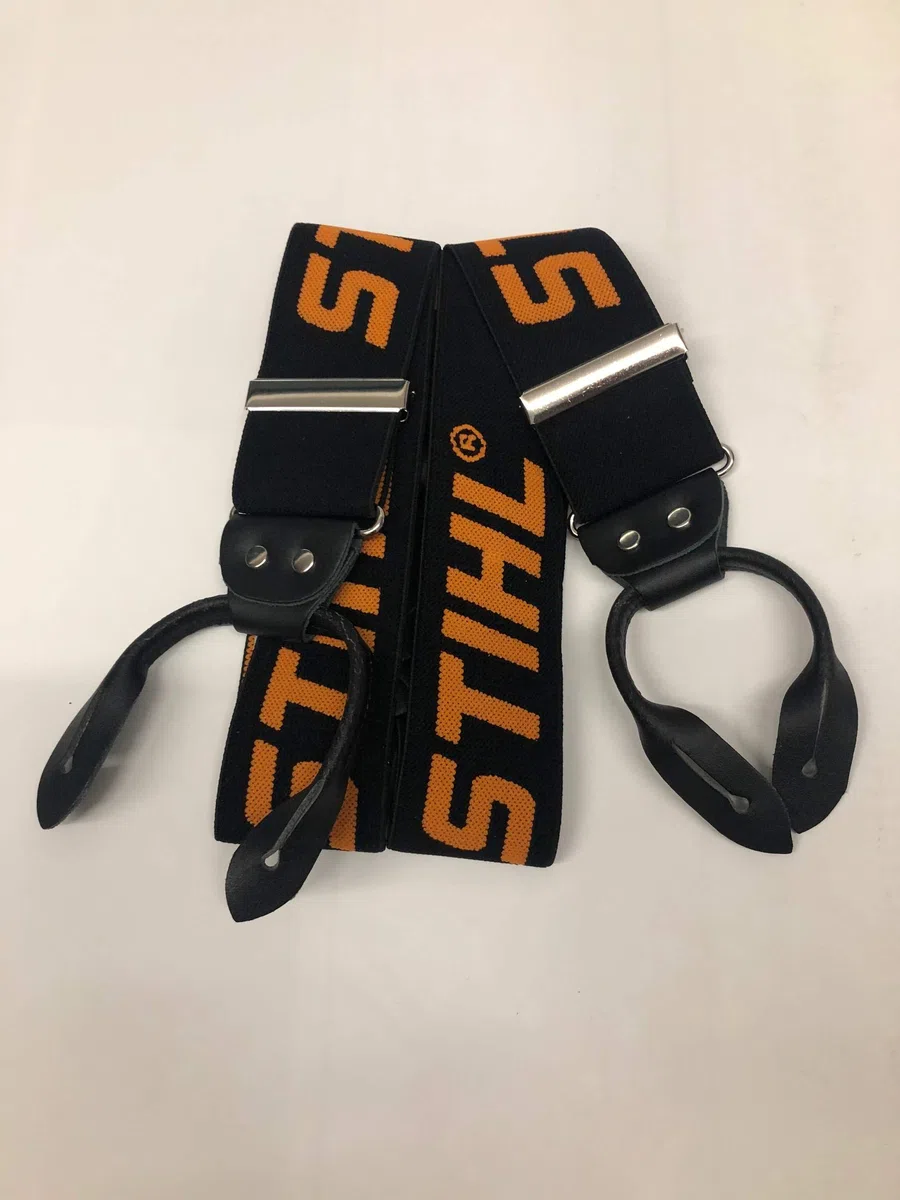 Stihl 0000 884 1579 - Bretelle per pantaloni da potatori dotati di bottoni, colore: Nero/Arancione