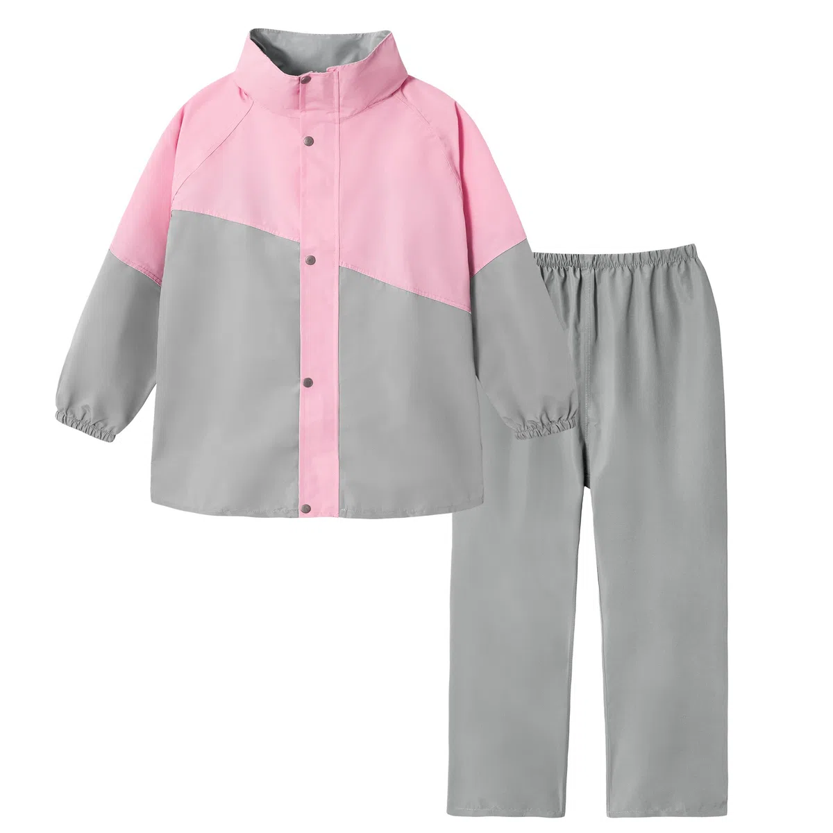 Volunboy Tuta Impermeabile Ragazze Ragazzi, Leggero Antipioggia Giacca & Pantaloni con Cappuccio Pioggia Completo