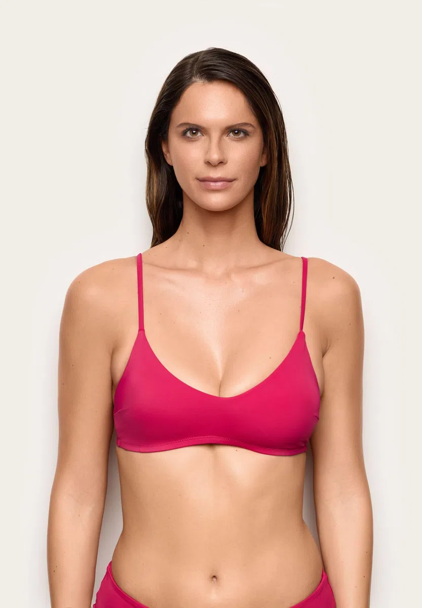 YAMAMAY - Bikini Parte Alta, Modello Bralette Senza Ferretto, Imbottitura Removibile, Donna, Essentials, Magenta, monocromo