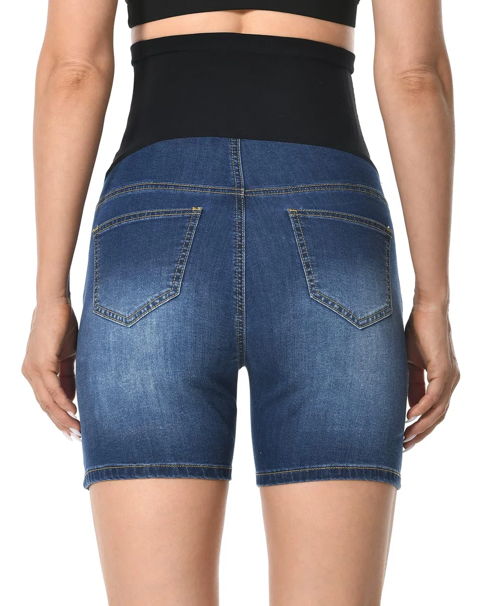Jeans Pantaloncini premaman alla moda, jeans sopra la pancia, jeans estivi alla moda, jeans premaman corti