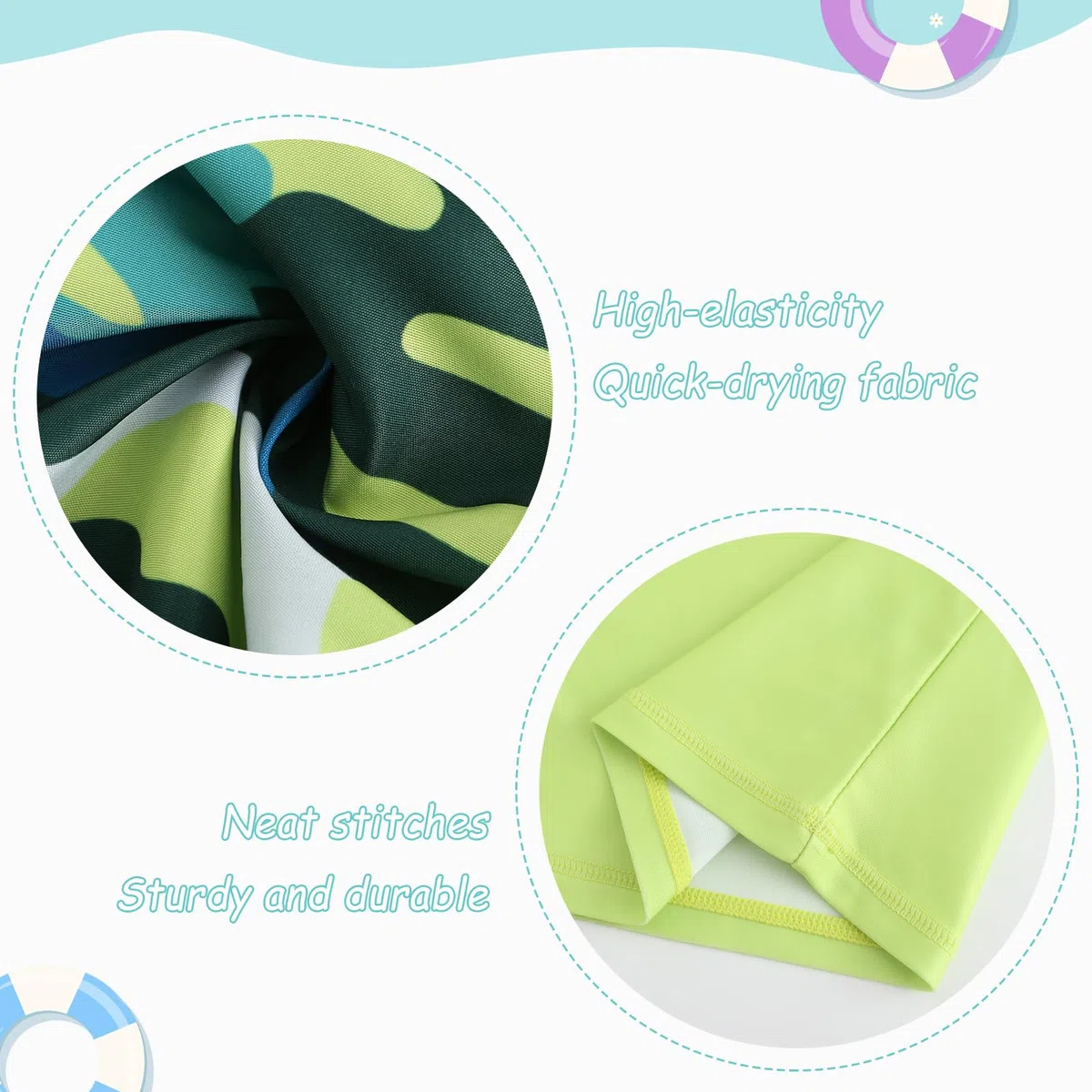 Costume da bagno a maniche corte per bambini, costume da bagno in due pezzi, asciugatura rapida 98-170