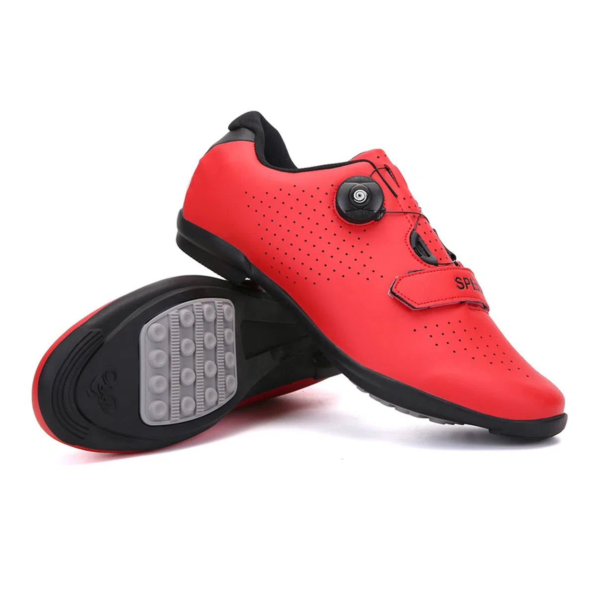 LZQpearl Scarpe da Ciclismo, Scarpe da Strada E da Mountain Bike con Suola in Gomma, Scarpe da Bicicletta per Interni Antiscivolo E Traspiranti con Sistema di Lacci A Rotazione Rapida