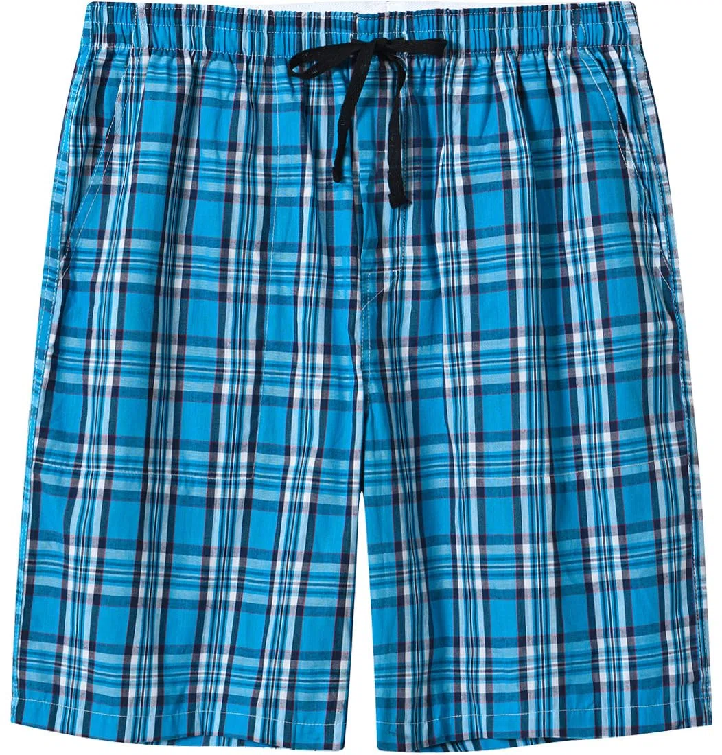 MoFiz Pantaloni Corti Pigiama Bambino Ragazzo Cotone Pantaloncini Shorts a Quadretti con Tasche 7-15 Anni