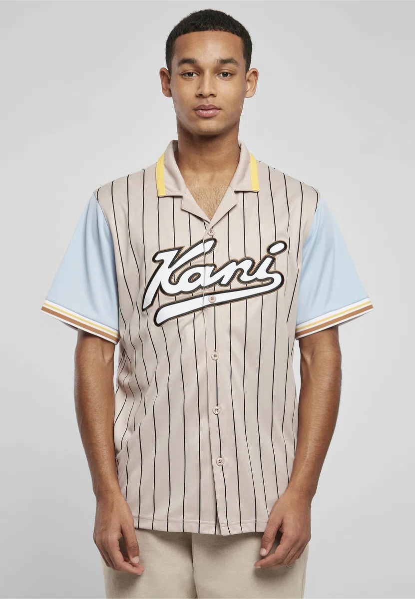 Karl Kani Varsity Pinstripe Baseball Shirt Unisex