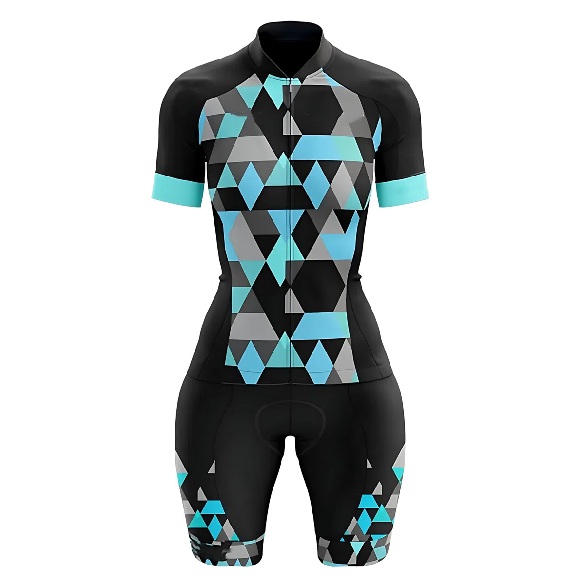 Tuta da ciclismo da donna in 14 colori, tuta corta, abbigliamento da triathlon, blu, XS-3XL