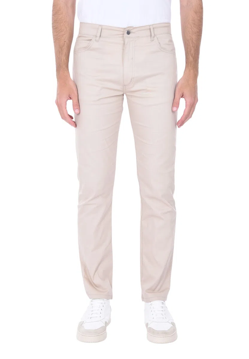 Ciabalù Pantaloni Uomo Eleganti Made in Italy in Cotone Leggero Tinta Unita 5 Tasche vestibilità Slim Fit Taglie Comode