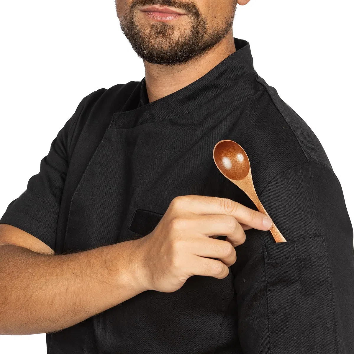 PALLTEX KOTO LS 100% Cotone Giacca Cuoco Uomo con i Bottoni Automatici Giacca da Cuoco Ristorante Divisa da Cuoco a Maniche Lunghe