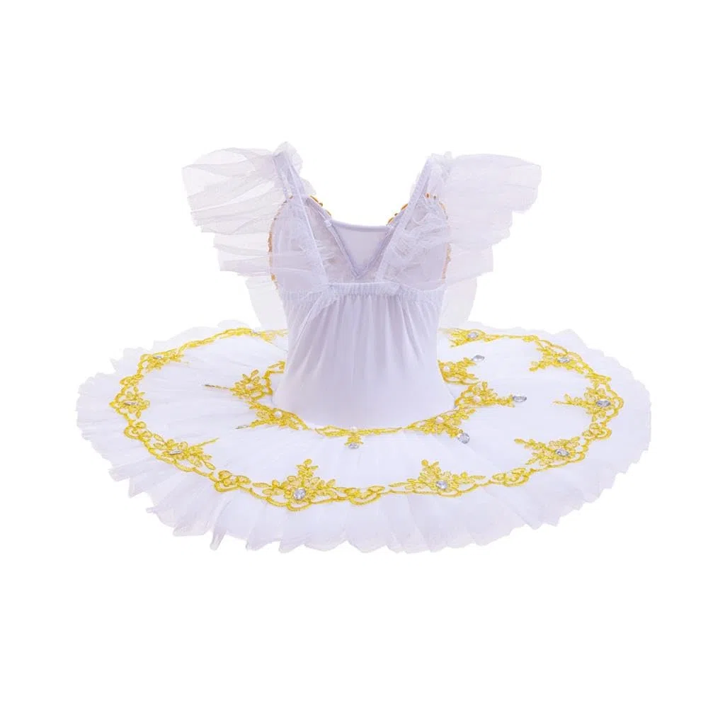 Lito Angels Abito tutù da Balletto per Bambina, Costume da Ballerina con Applicazioni Dorate e Strass, Perfetto per Spettacoli, Danza, Feste e Scuola