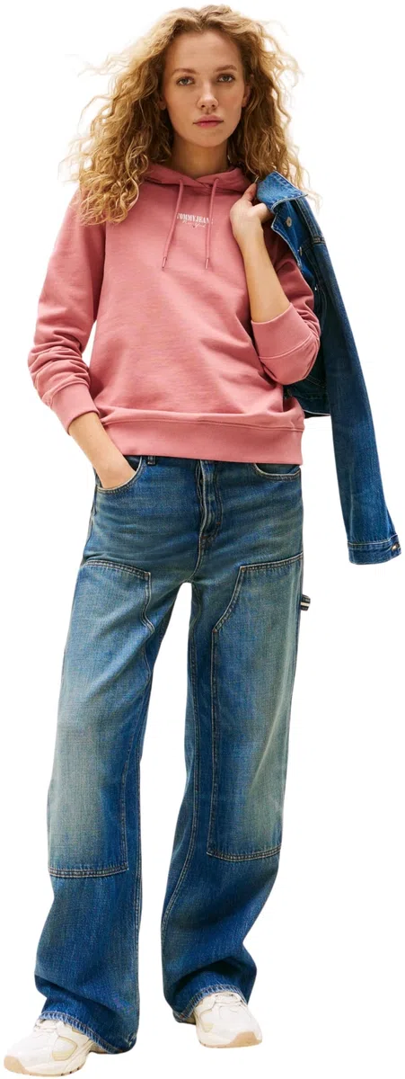 Tommy Jeans Tjw Reg Ess Logo 2 Hoodie Ext Dw0dw20943 Felpa con Cappuccio Donna (Pacco da 1)