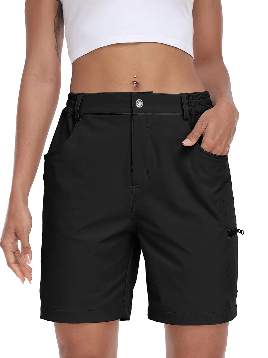 MoFiz Pantaloncini Donna Cargo Shorts Estivi Pantaloni Corti Trekking Shorts Sportivo Leggero Escursionismo con Tasche