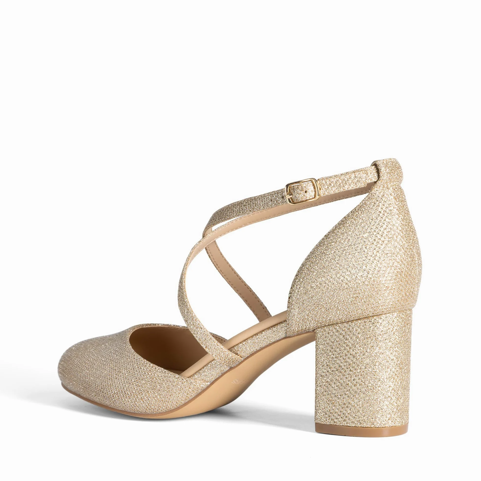 DREAM PAIRS Scarpe Tacco Donna da Sposa, Decollete con Tacco a Blocco, Eleganti e Comode Tacchi con Chiusura a Fibbia Regolabile