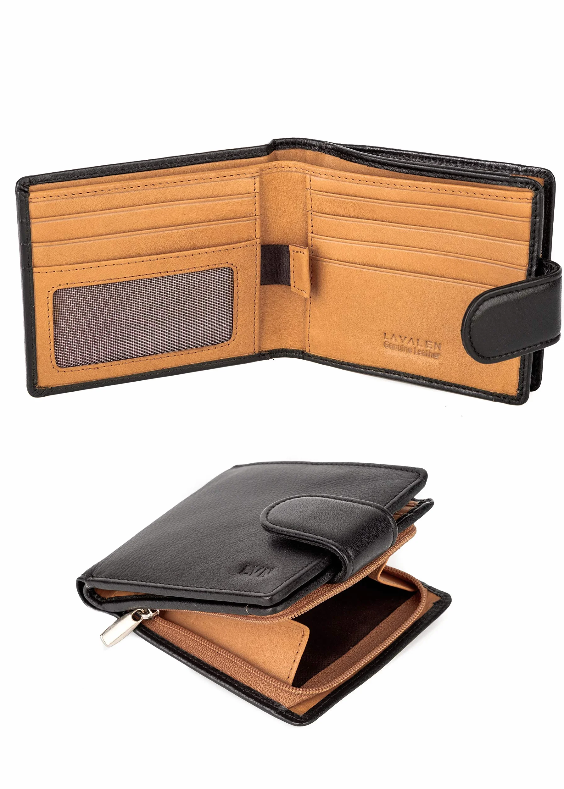 Portafoglio Uomo Pelle Vera - Portamonete Uomo Elegante con Blocco RFID - Porta Carte di Credito Grande – Wallet for Men - Portafoglio Slim con Portamonete - Idee Regalo Papá.
