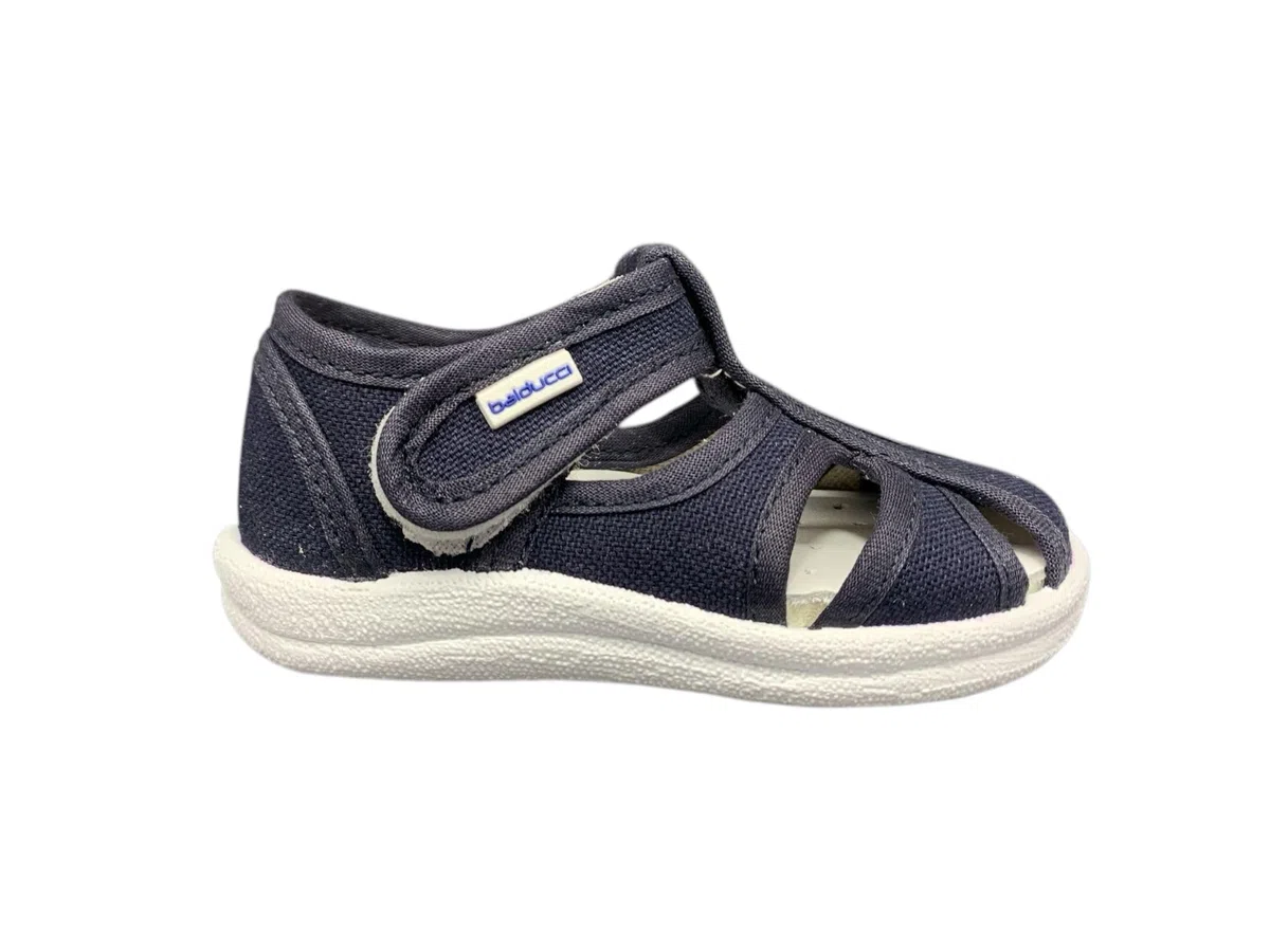 Balducci Scarpe Primi Passi in Tela, Sandalo con Chiusura a Strappo, Plantare Anatomico.NUMERI DAL 19 AL 26