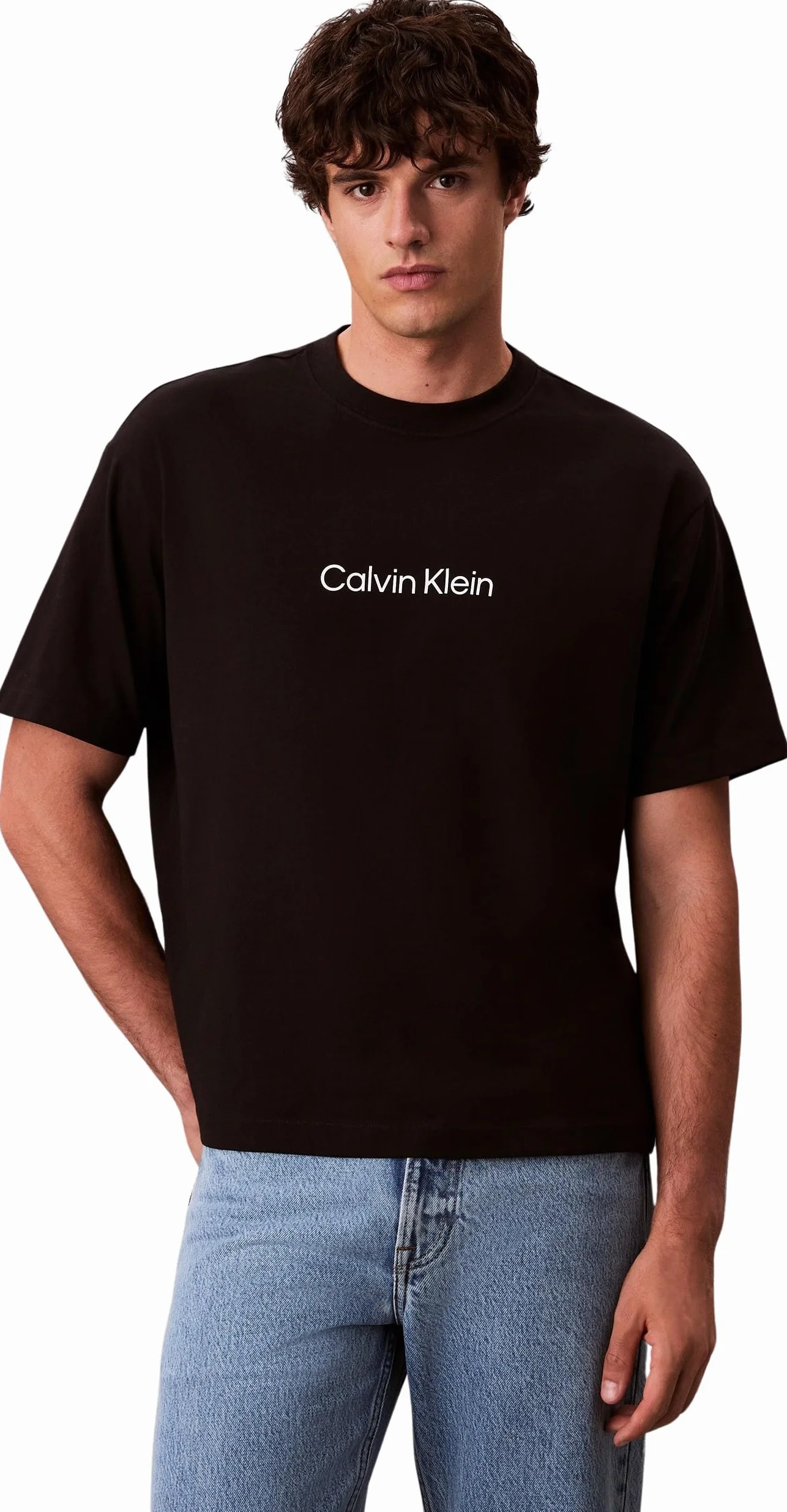 Calvin Klein SS Rlxd Standard Logo Crewnk Tee Magliette Uomo (Pacco da 1)