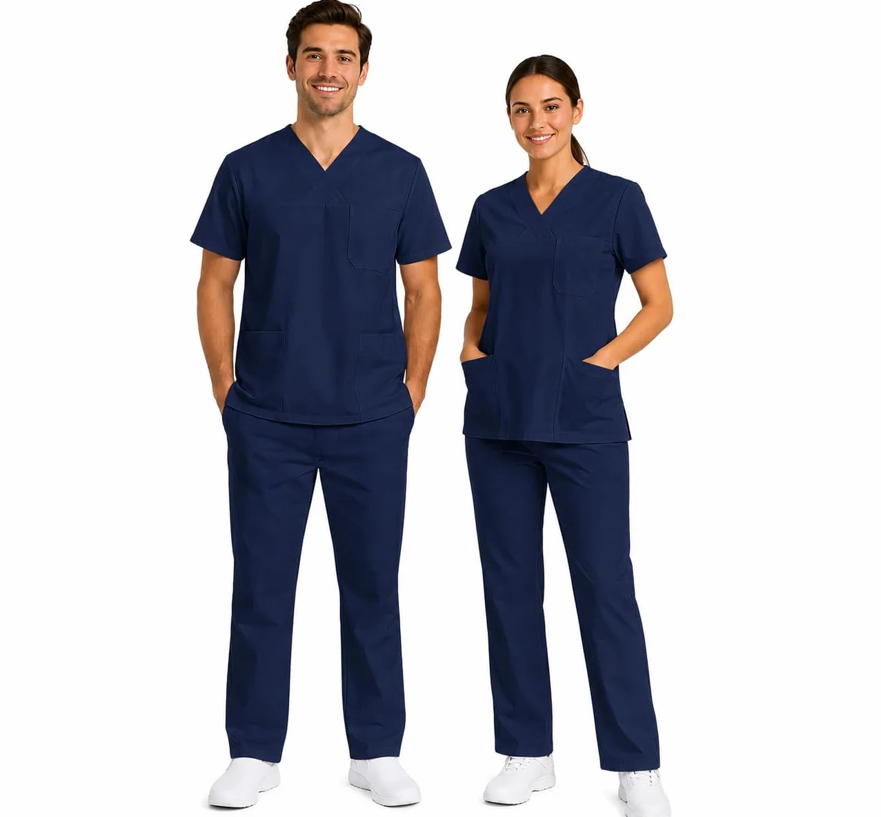 B-well MORELLI Divisa Sanitaria Donna e Uomo di 100% Cotone|Uniforme Sanitaria Donna e Uomo Unisex Set con Casacca e Pantalone