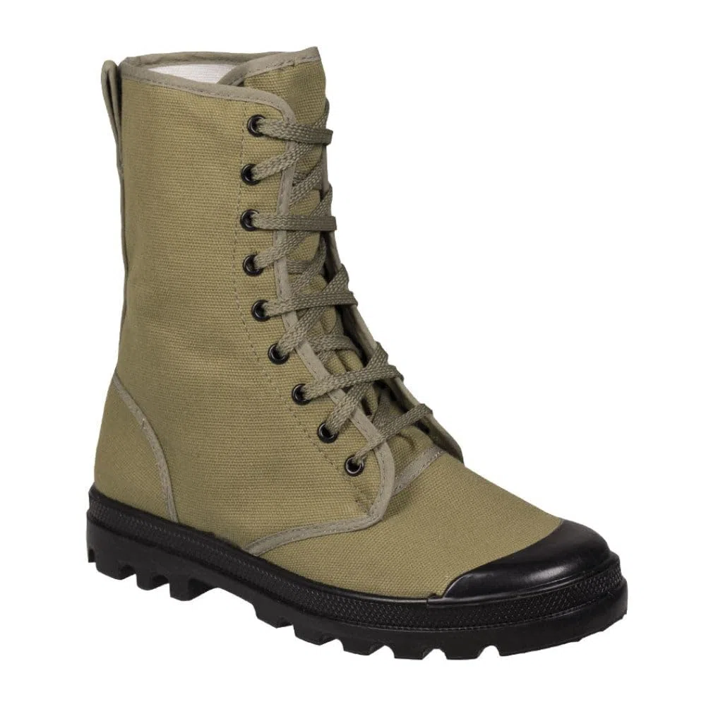 Mil-Tec - Stivali da commando in tela francese, 9 fori, colore: verde oliva