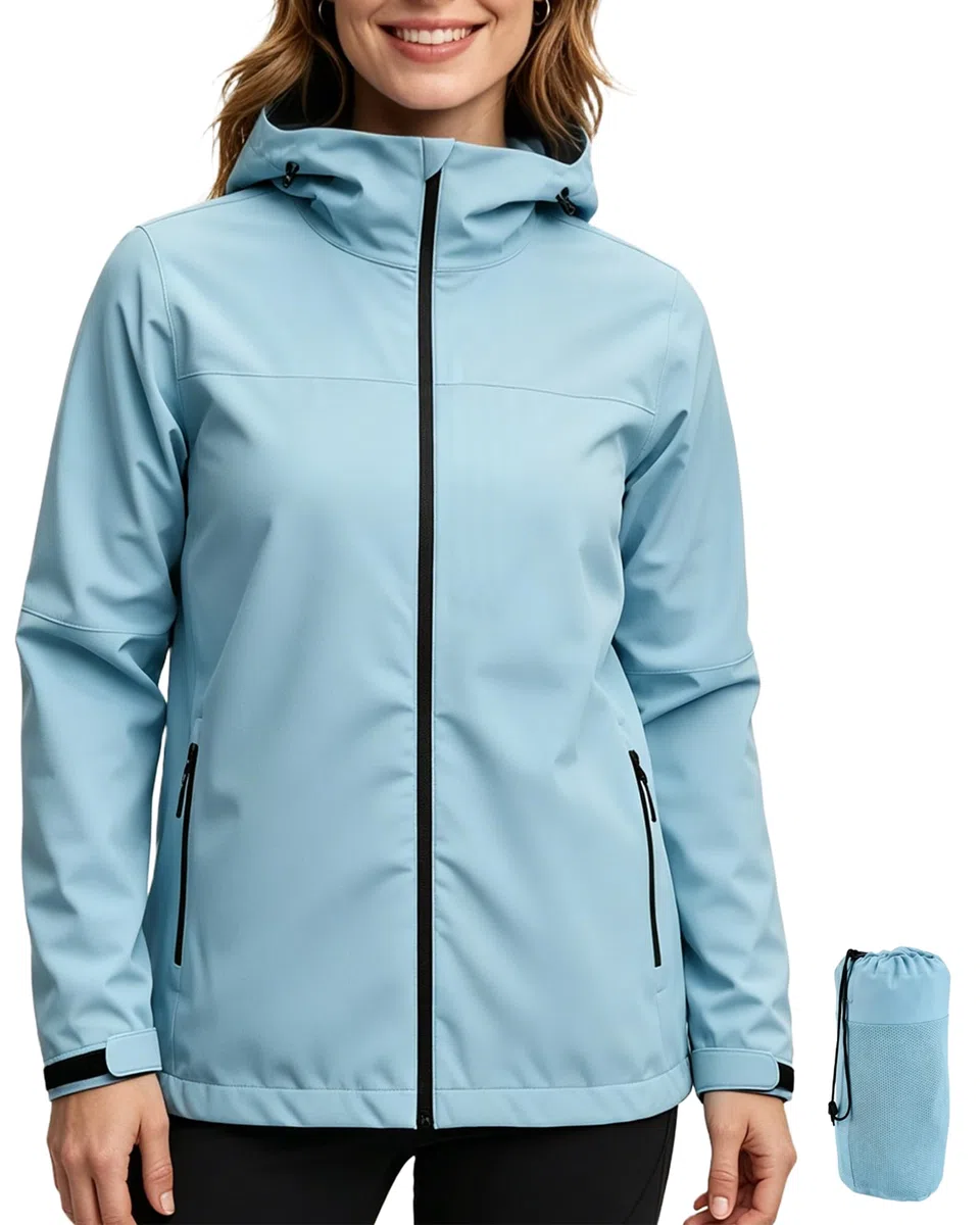 Giacca Antipioggia Donna Giacca Impermeabile Donna con cappuccio per ciclismo, escursionismo e arrampicata