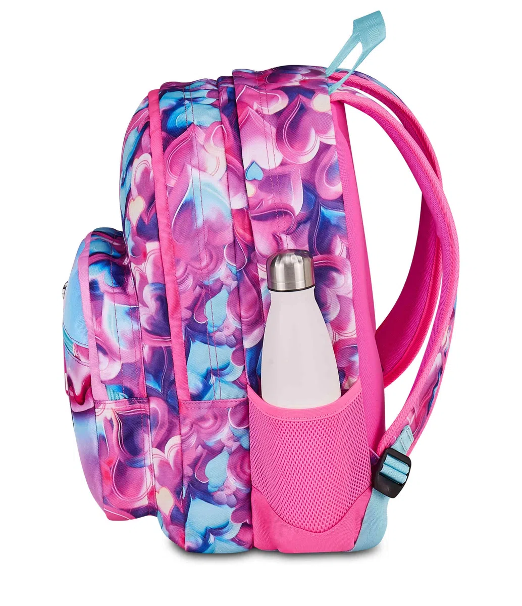 SJ GANG STYLE JAM GANG Zaino Scuola Doppio Scomparto, Sj Ever Pink Beat, Rosa, 31 L, Con Tasca Porta Borraccia e Charm Staccabile, Elementari, Bambina