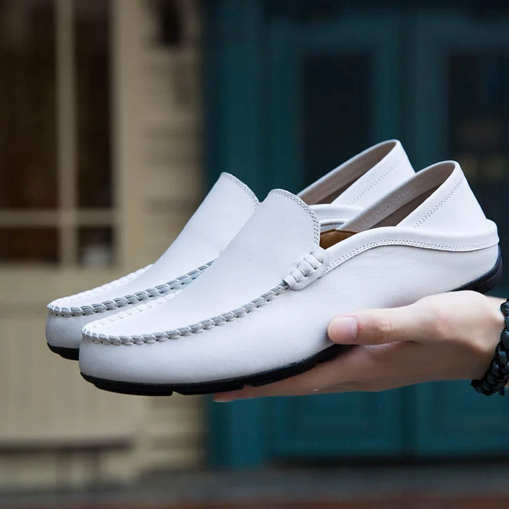 Mocassini Uomo Pelle Estivi Pantofole Casual Eleganti Slip On Scarpe da Guida Scarpe da Barca Classic Loafers