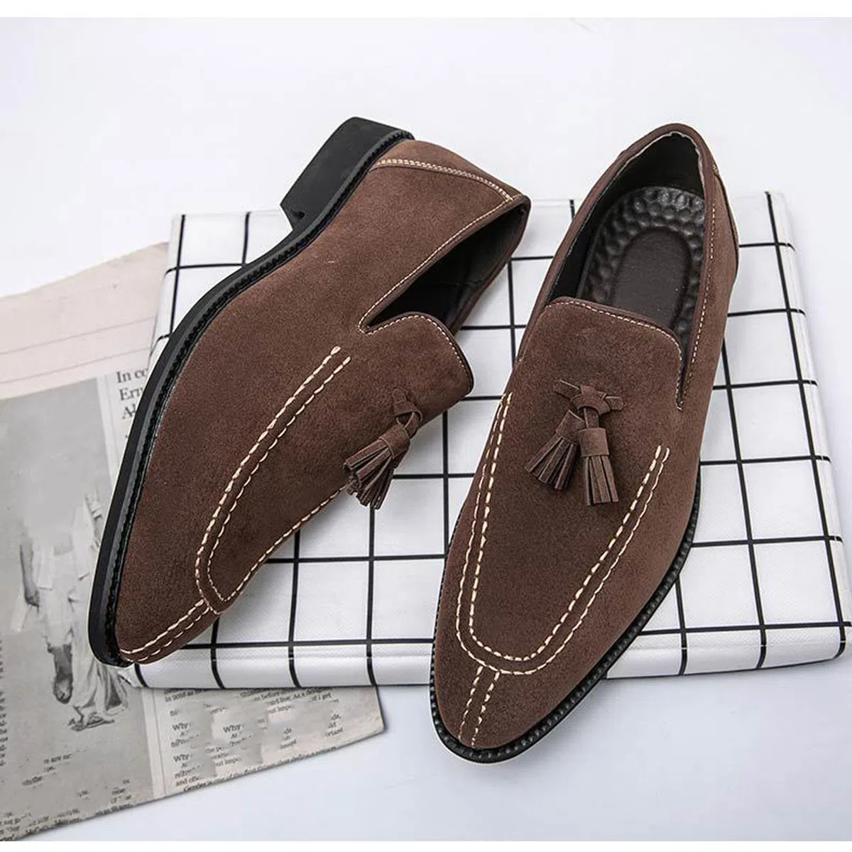 Mocassini da Uomo Eleganti, Slip-On Formali Smoking Ballo Matrimonio Lavoro