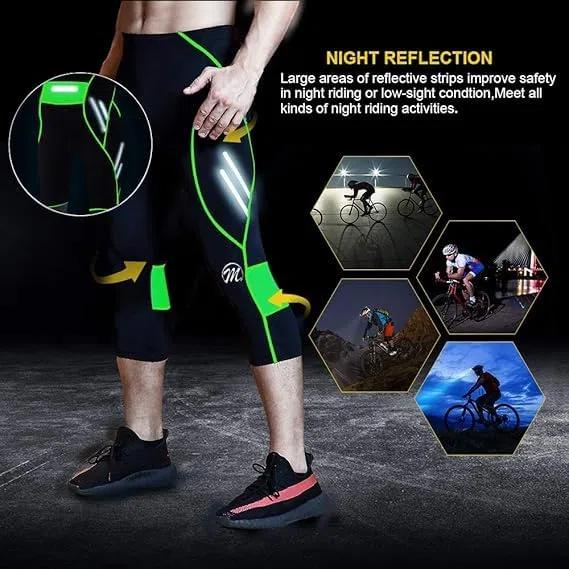 MEETWEE - Herren 3/4 Radhose Fahrradhose, Pantaloni da Ciclismo da Uomo a 3/4 Uomo