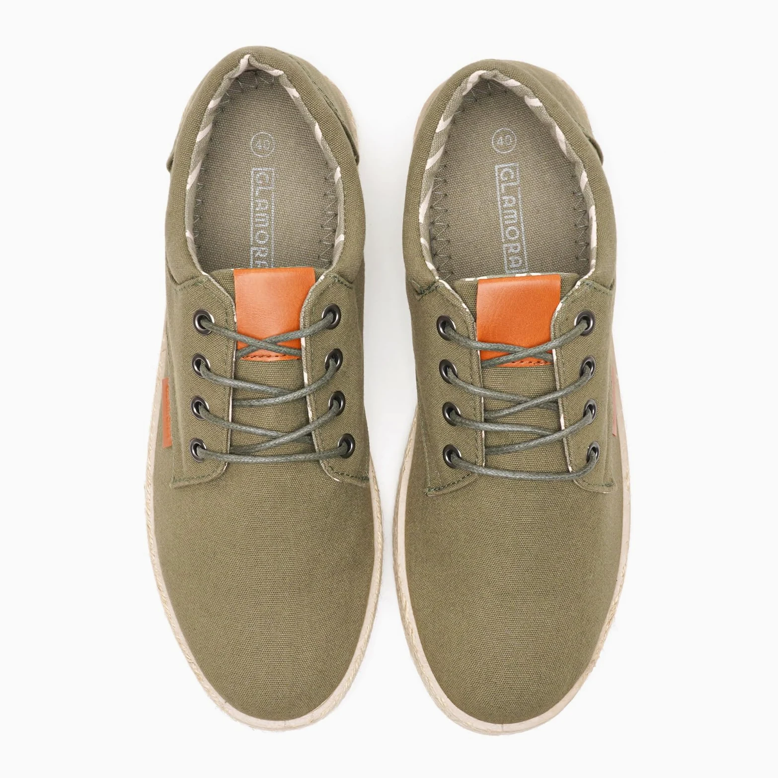 GLAMORA Scarpe da uomo in tela con lacci, alpargata, casual, in tela, leggere, traspiranti, suola in gomma, effetto sparto, flessibili, comode per l'estate