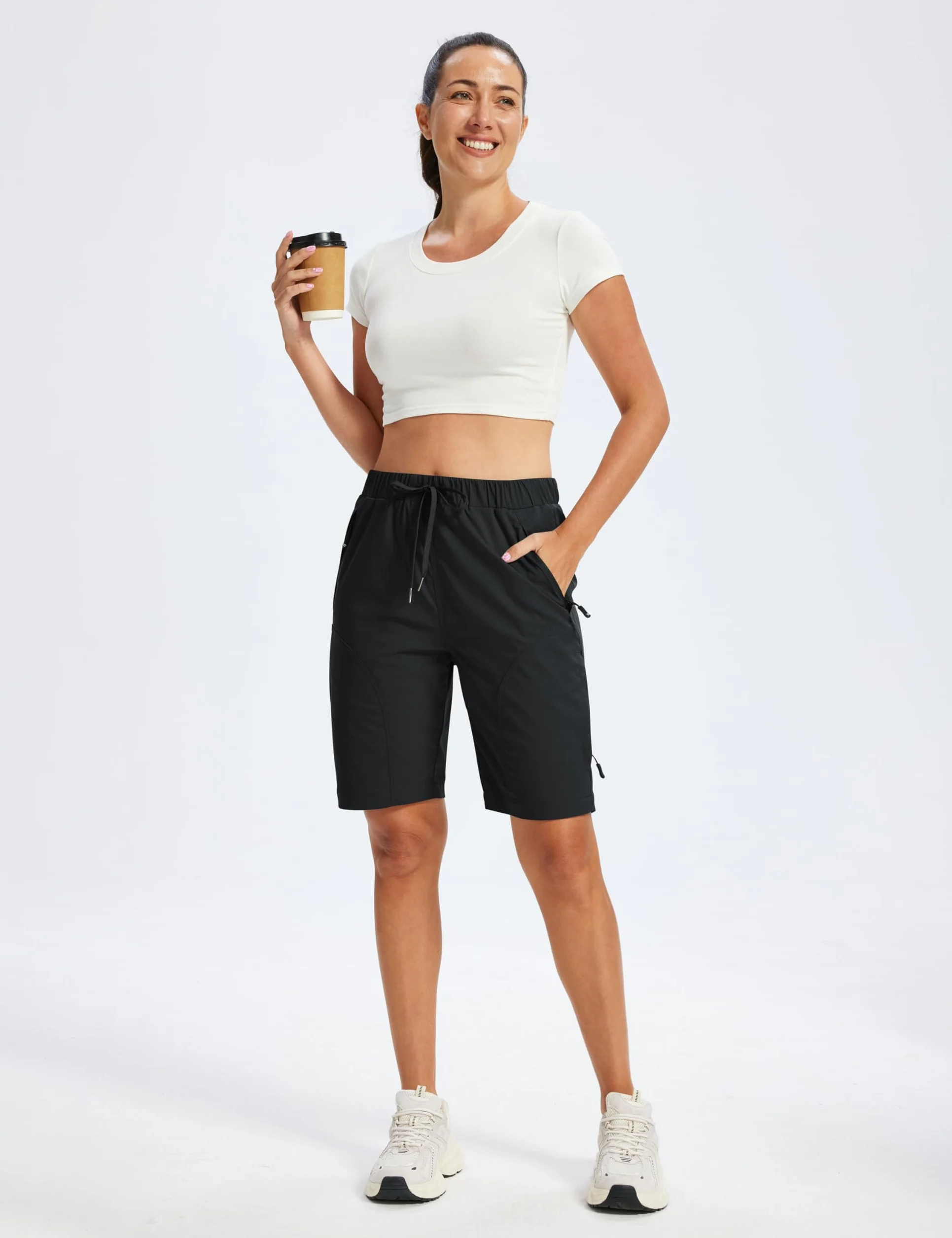 MoFiz Pantaloncini Cargo Donna Bermuda Pantaloni Corti da Trekking Escursionismo Viaggio Ciclismo Sportivi Asciugatura Rapida Impermeabili con 5 Tasche
