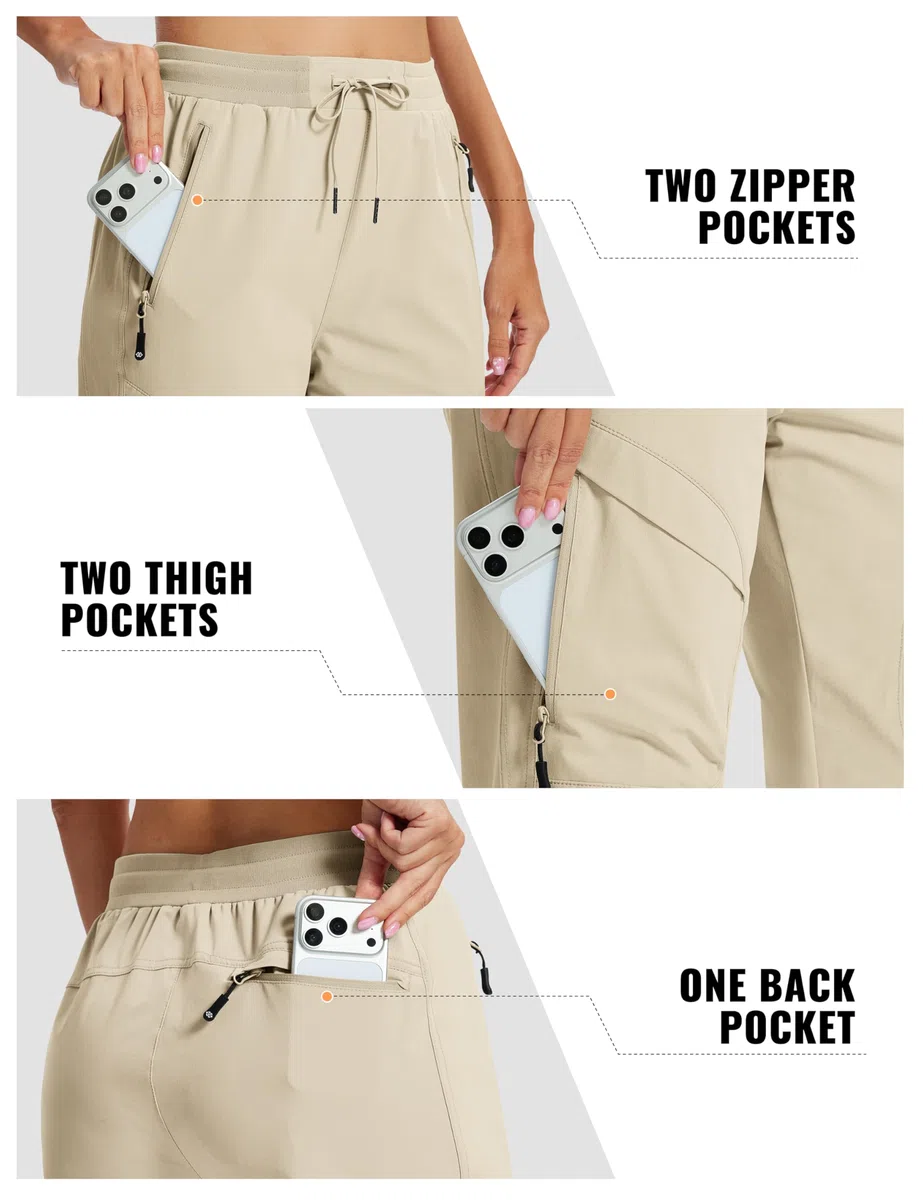 AIRIKE Pantaloni Trekking Donna Pantaloni da Escursionismo Donna Cargo Traspiranti Pantaloni da Montagna UPF 50+ con Cerniera per attività All'aperto