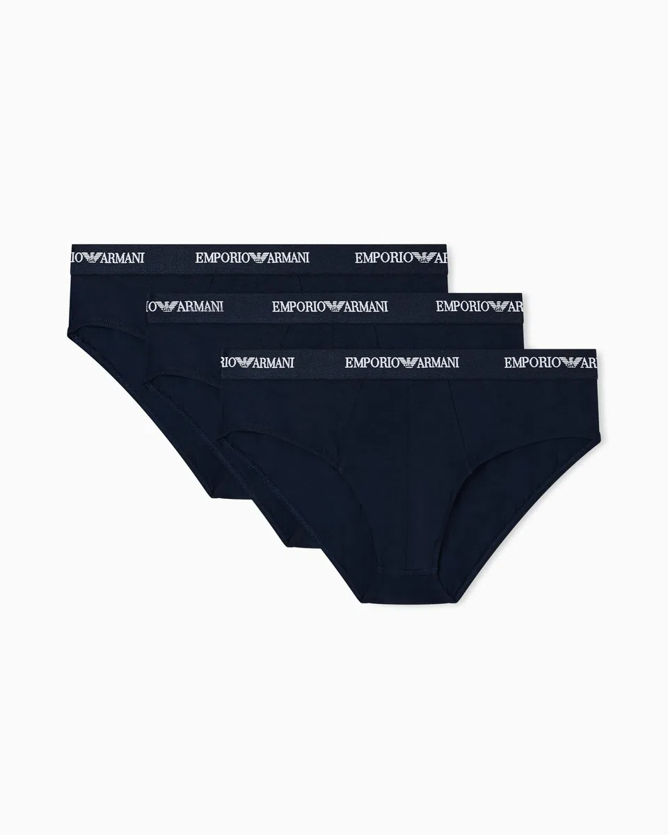 Emporio Armani Herren Bold Monogram 3-Pack Brief Slip