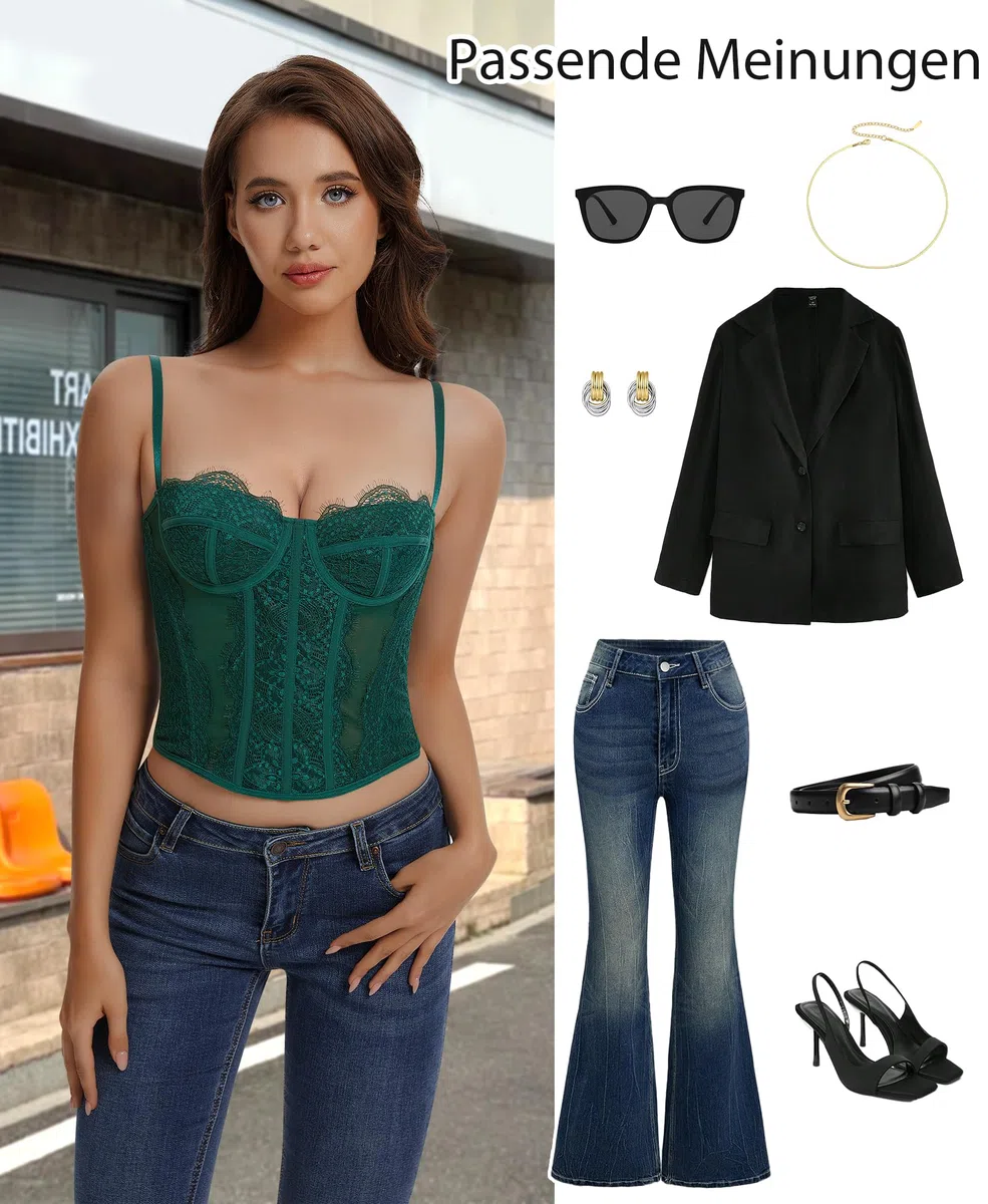 Corsetto in pizzo da donna con spalline Corset Top Sexy Crop Top