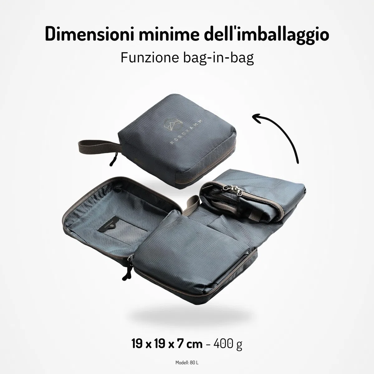 NORDKAMM – Copertura Zaino, Flight Cover, 80 Litri e 150 Litri, Borsa Protettiva per Viaggi in Aereo