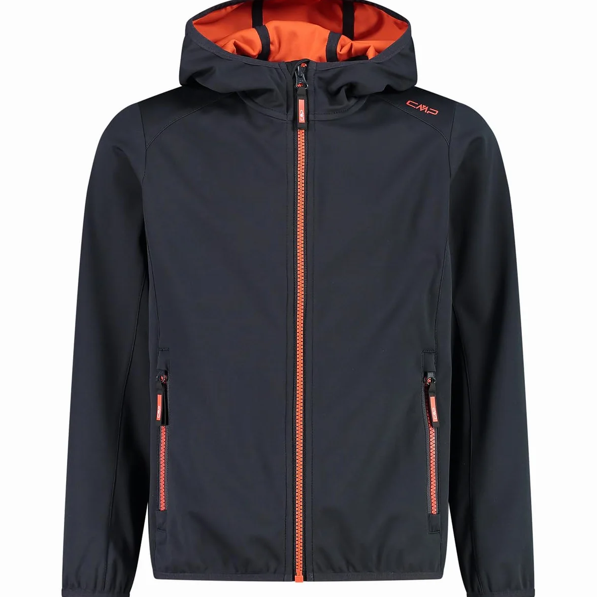 CMP - Giacca in light softshell da bambini con cappuccio fisso, Antracite, 164