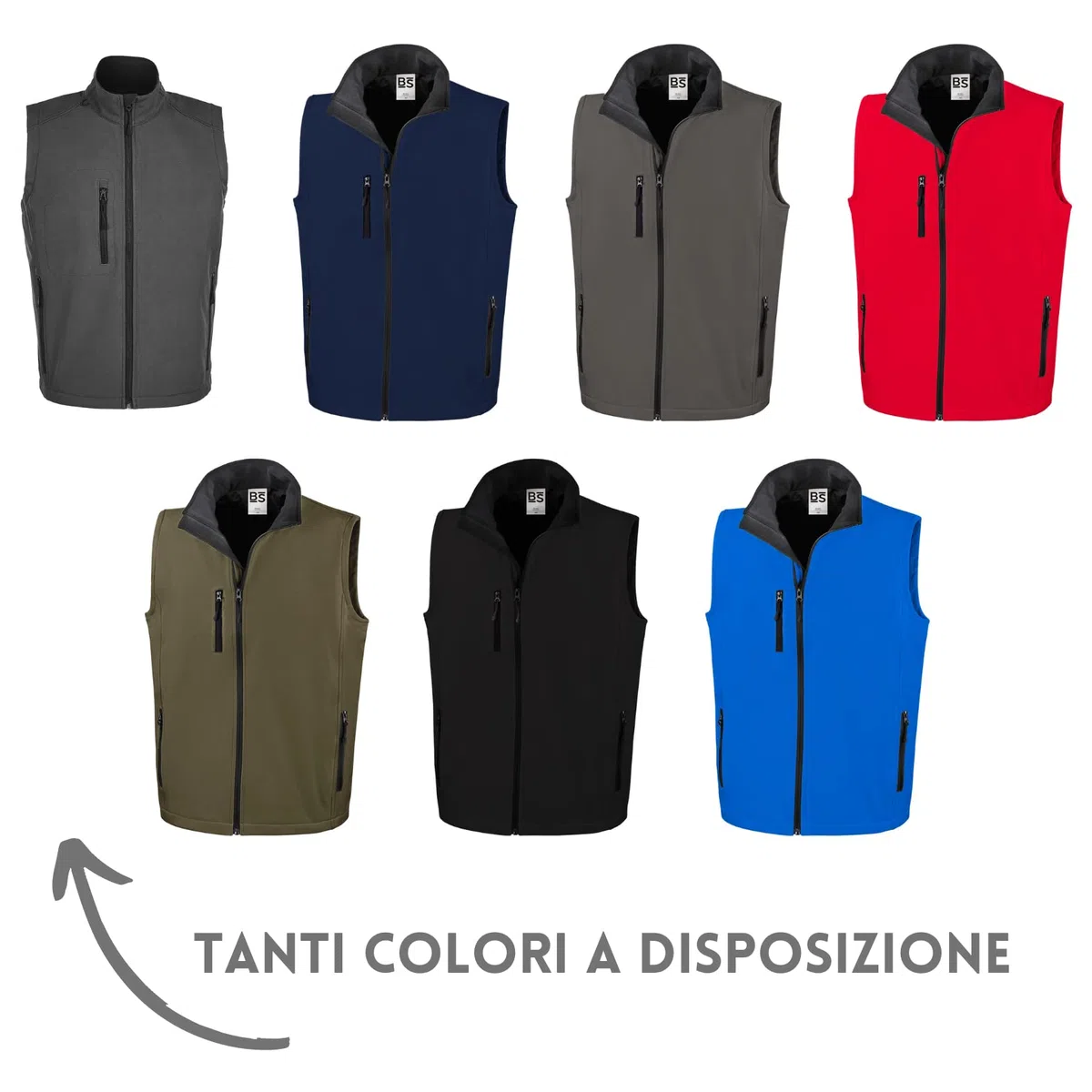 Gilet da Lavoro Uomo Personalizzato con Ricamo Softshell Smanicato Abbigliamento per Cantiere, mtb, Caccia, Pesca, Outdoor, Trekking, Softair