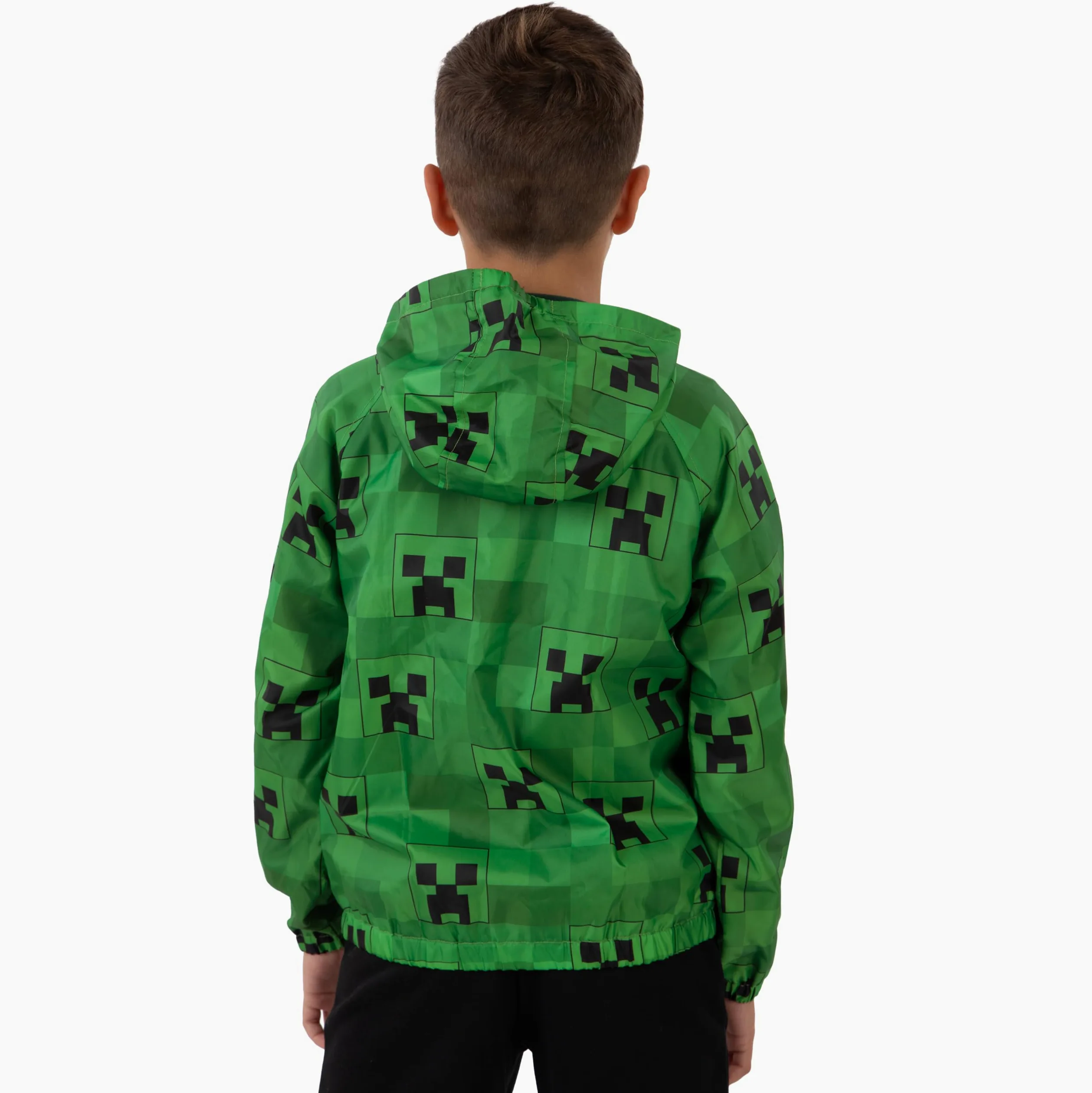 MINECRAFT Impermeabile Giacca Ragazzi, Impermeabile Bambino Creeper, Cappotto Bambino Gaming