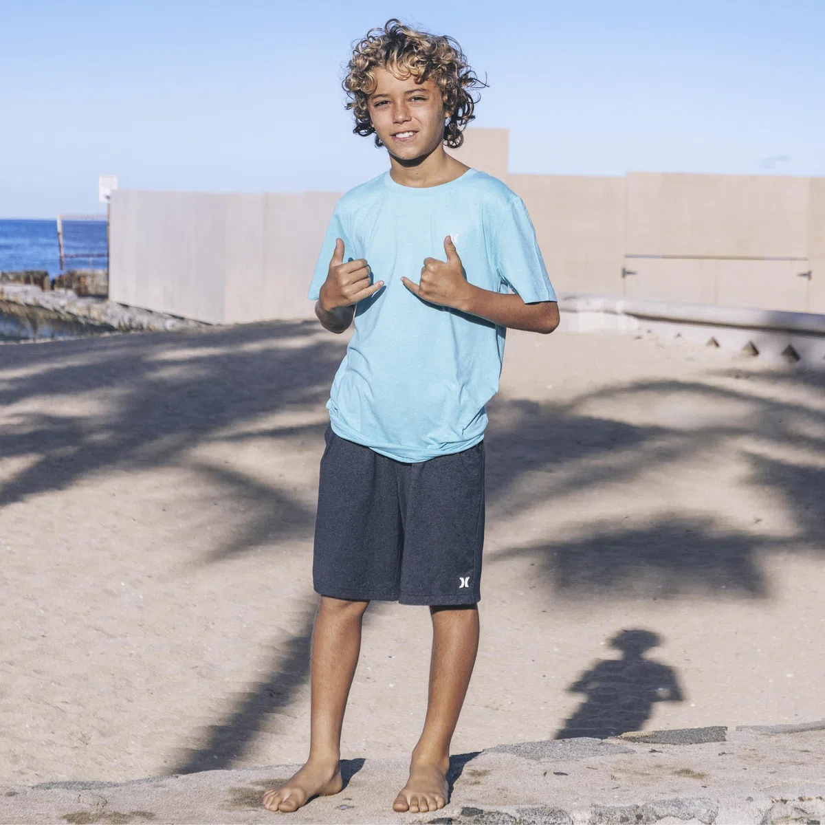 Hurley - 88381, Shorts H20 Dri Sunset Maglia Bambini e Ragazzi